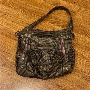 Kathy Van Zeeland Brown Zebra Print Purse